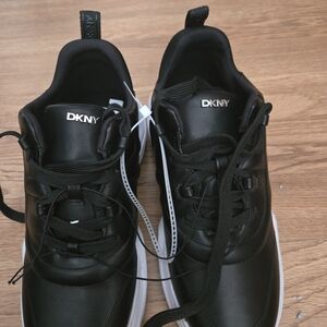 DKNY Womens Black and White Sneakers
